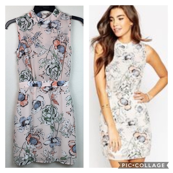 ASOS Petite Dresses & Skirts - NWT ASOS floral chiffon mock neck wiggle dress 00